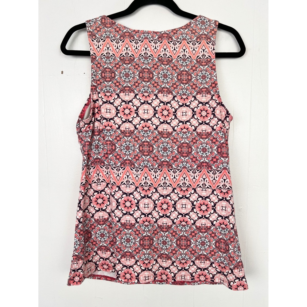 Lands End Womens Size 12L Pink Geometric Medallion Swim Tankini Top Long Large - Picture 3 of 3